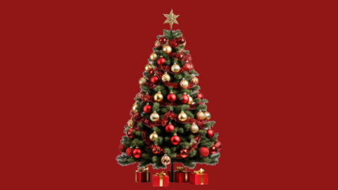 Christmas tree with ornaments 