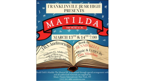 Flyer for the Matilda Musical