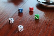 Small cubes with marked sides